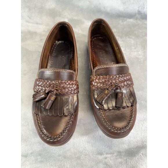 Cole Haan womens shoes 8.5M Country Brown Leather Tassel Loafers - Picture 1 of 16